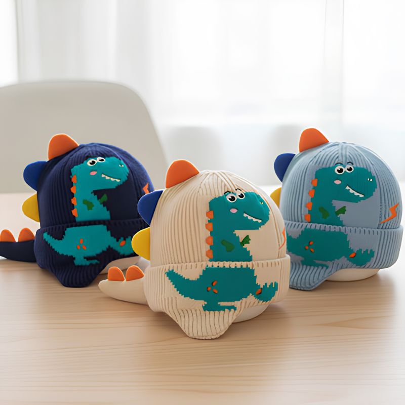 Bonnet bebe tricot - TinyRex™ | Style Dinosaure