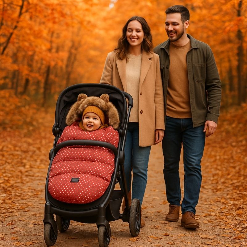 Chancelière poussette - Ikiaq™ - Rouge a pois