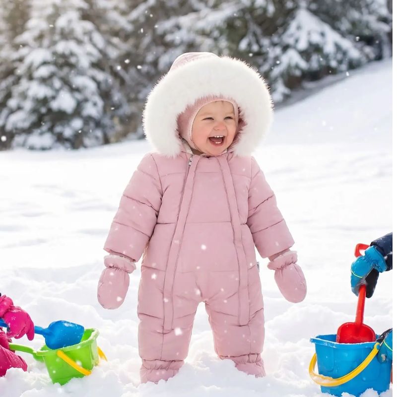Combinaison bébé hiver - SnowFlake™ | Moufles et chaussons intégrés