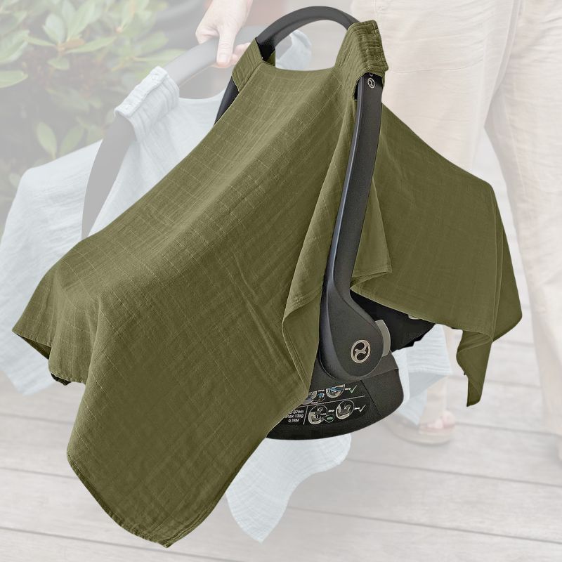 Couverture siege auto bebe | CozyHood™ - Vert Armée