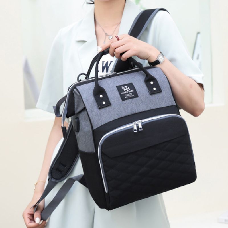 Sac a dos sac a langer | DiamondBag™ - Noir et Gris