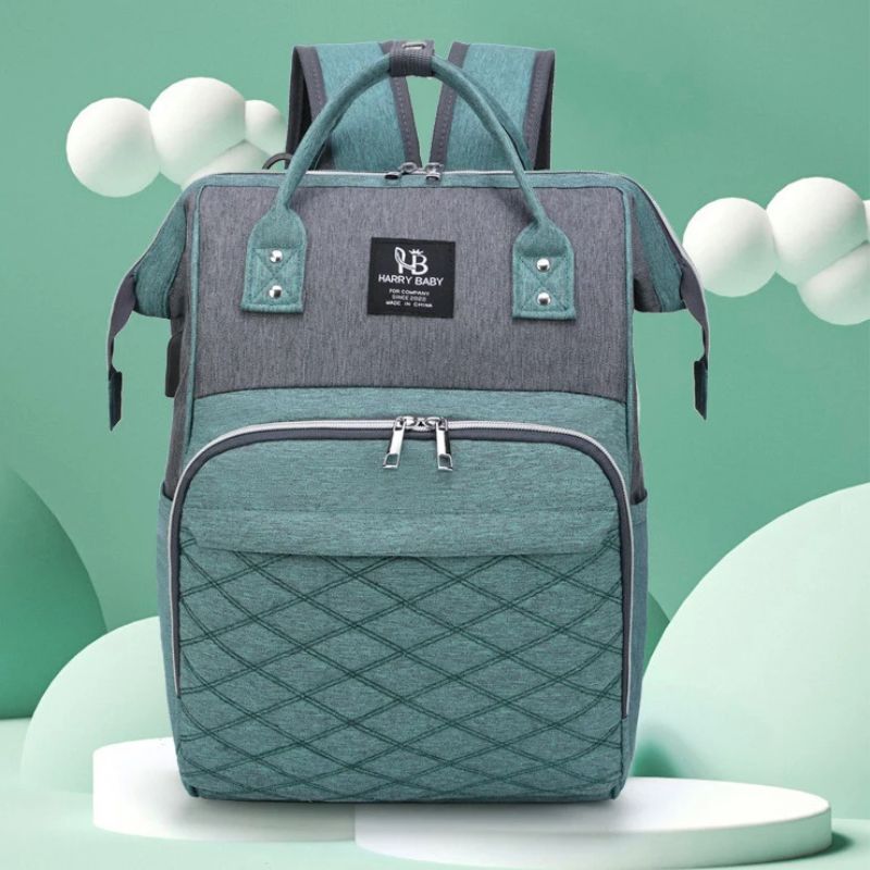 Sac a langer impermeable | DiamondBagâą - Vert et Gris