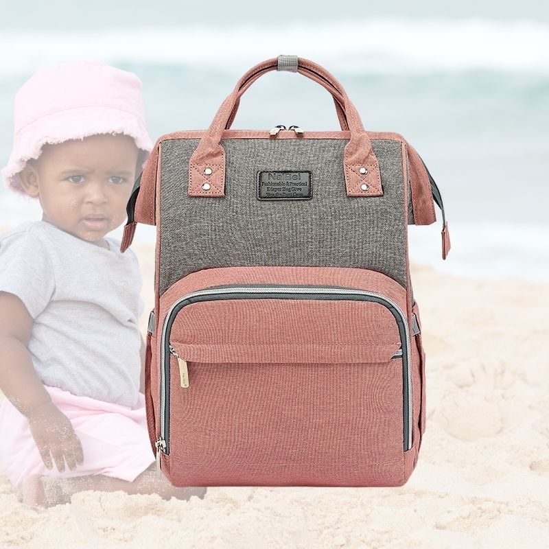 Sac a dos poussette | ClassicGo™ - Rose et Gris
