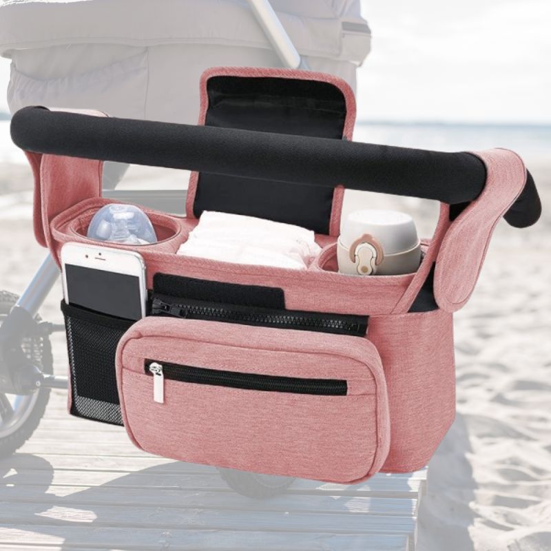 Sac a langer attache poussette | StrollerGo™ - Rose