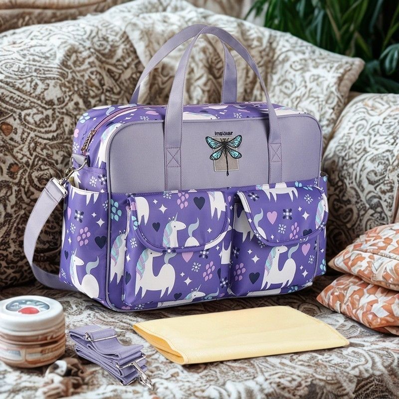 Sac a langer impermeable | TravelEaseâą - Licorne Violet