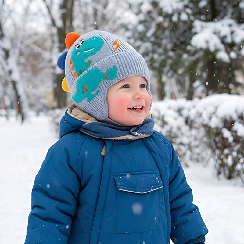 Bonnet bebe tricot - TinyRex™ | Style Dinosaure