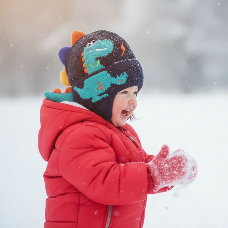 Bonnet bebe tricot - TinyRex™ | Style Dinosaure