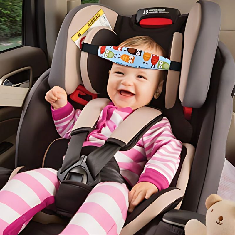 Cale tete pour siege auto bebe | HeadHolder™ - DUO Rose et Marine