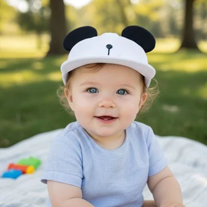 Casquette bebe - PandaCuty™ | Protection Solaire Coton Bio