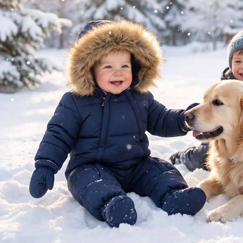 Combinaison bébé hiver  - SnowFlake™ | Moufles et chaussons intégrés