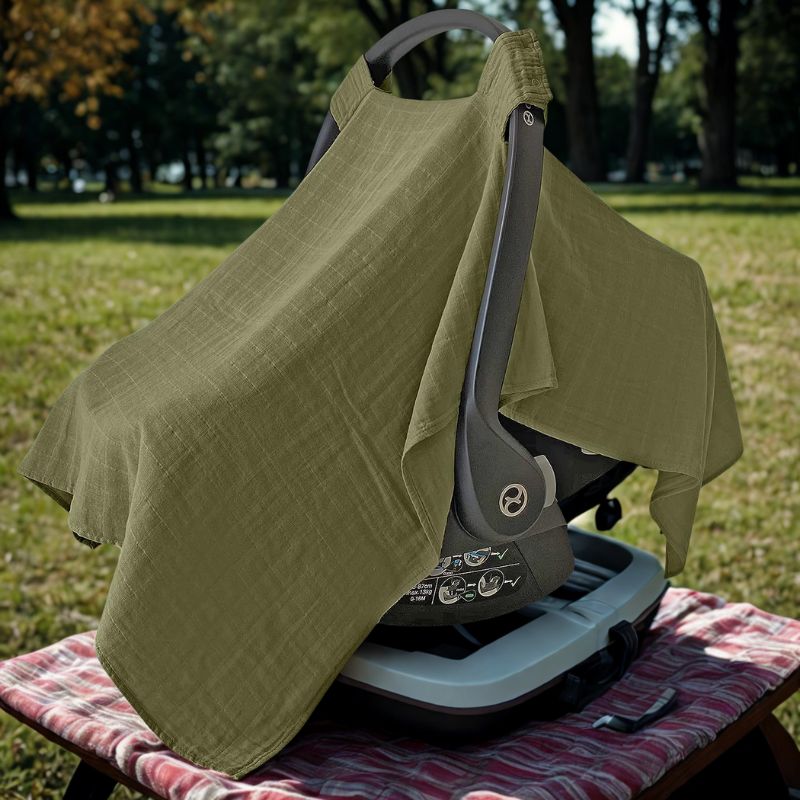 Couverture siege auto bebe | CozyHood™ - Vert Armée