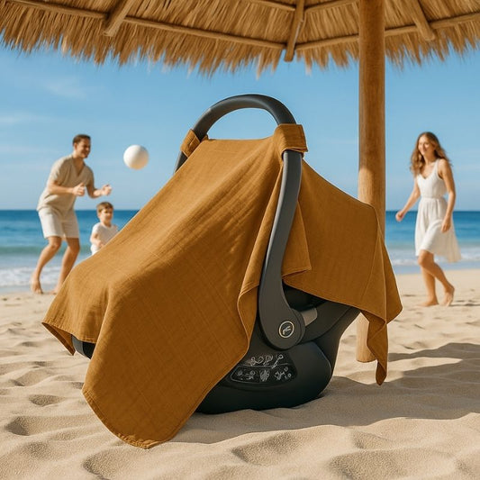 Housse pour siege auto bebe | CozyHood™ - Moutarde