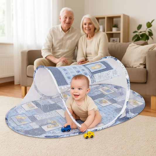 Lit voyage bebe | NoBugBed™ - Bleu Vintage