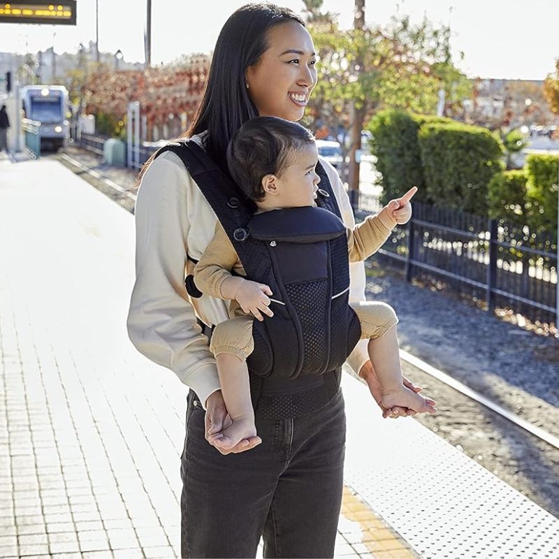 Porte bebe physiologique | FreshAir™ - Noir