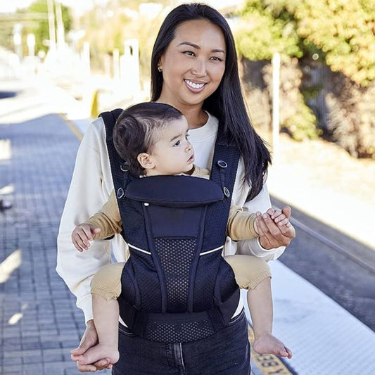 Porte bebe physiologique | FreshAir™ - Noir