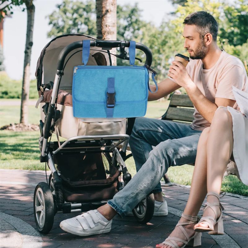 Tapis a langer nomade | BabyGo - QuickChange™ - Bleu