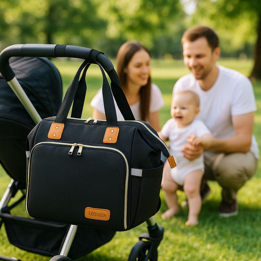 Sac a langer attache poussette | BabyTravlr™ - Noir